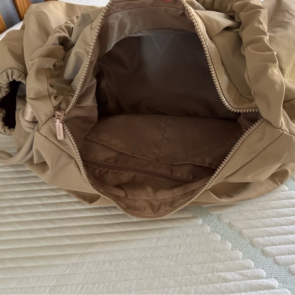 Neutral Tan Ruched Shoulder Bag - Picture 2 of 8